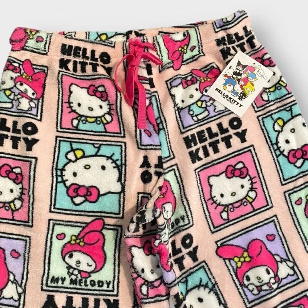 Hello Kitty Sanrio Melody Panels Fuzzy Soft Touch Pajama Pants Womens size XL